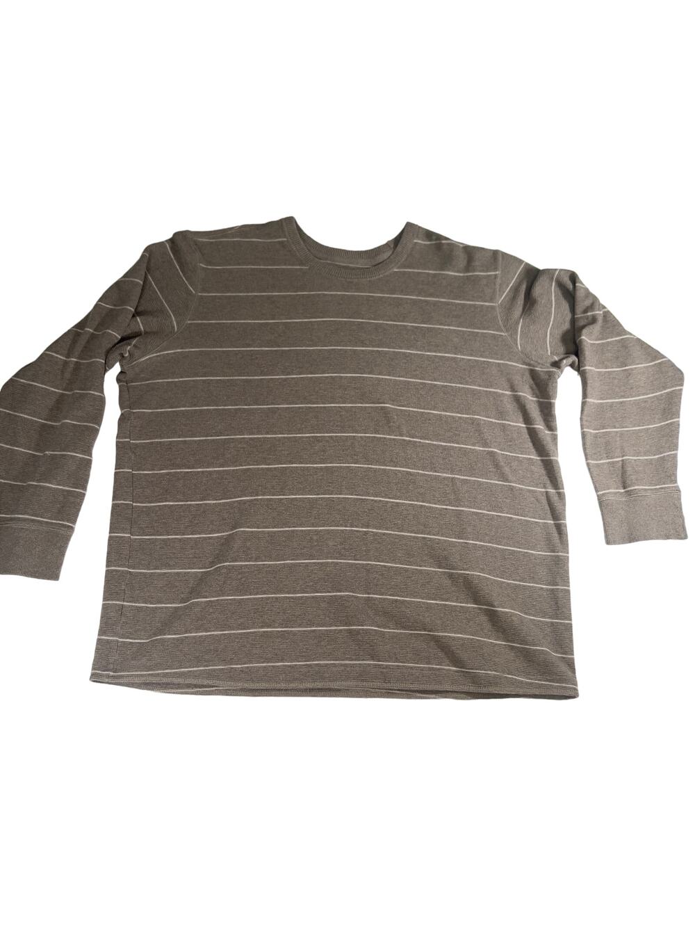 Eddie Bauer Crew Neck Sweater Men's 3XL Waffle Knit Pullover Brown Small Hole